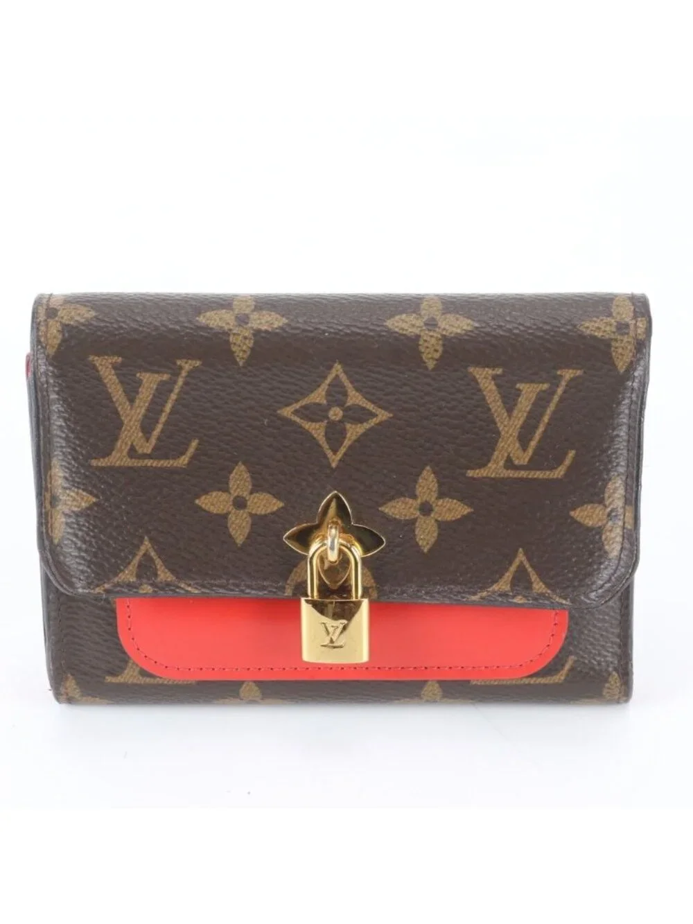 Louis Vuitton Monogram Portefeuille Flower Compact Leather Trifold Wallet